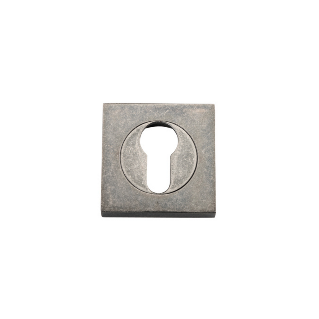 Euro Escutcheon Square Pair Distressed Nickel