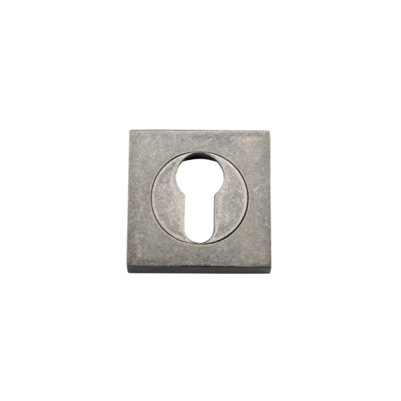 Euro Escutcheon Square Pair Distressed Nickel