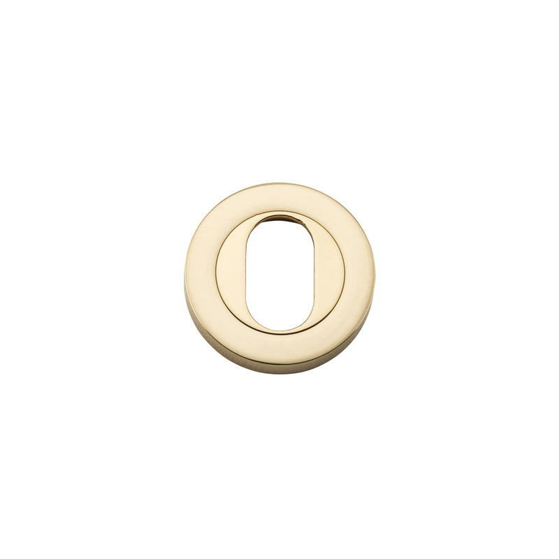 Escutcheon Pair Oval Round Polished Brass