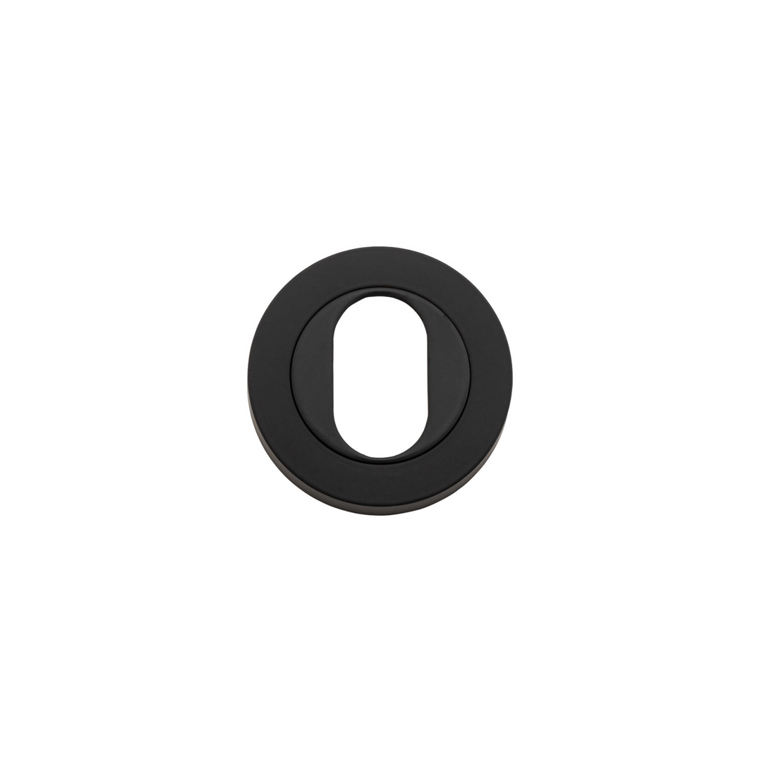 Escutcheon Pair Oval Round Matt Black