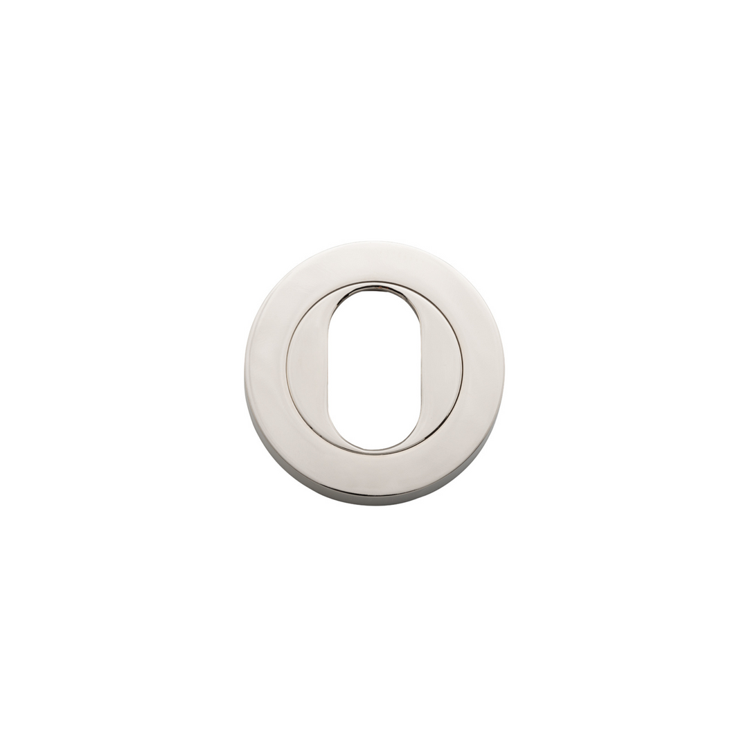 Escutcheon Pair Oval Round Polished Nickel