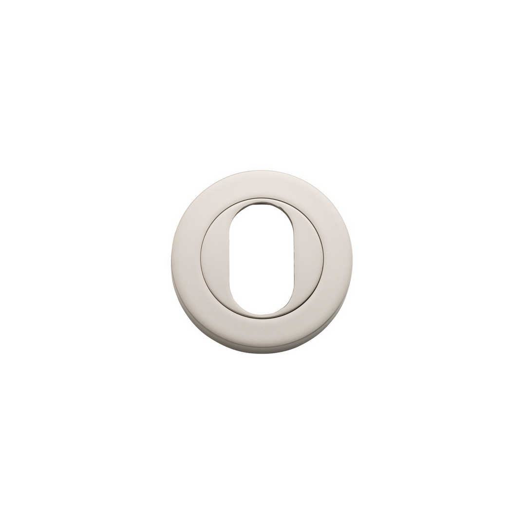 Escutcheon Pair Oval Round Satin Nickel