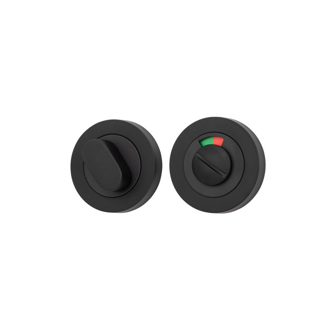 Privacy Turn with Indicator Round Matt Black