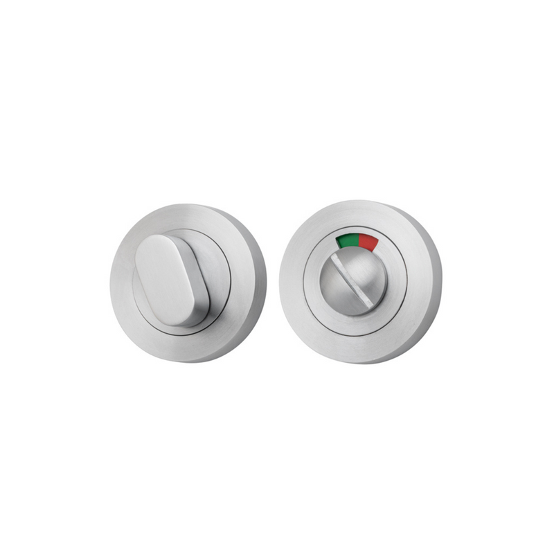 Privacy Turn with Indicator Round Brushed Chrome