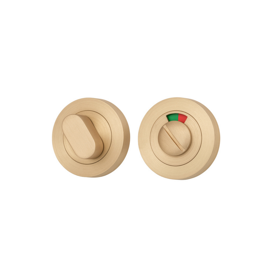Privacy Turn with Indicator Round Brushed Brass