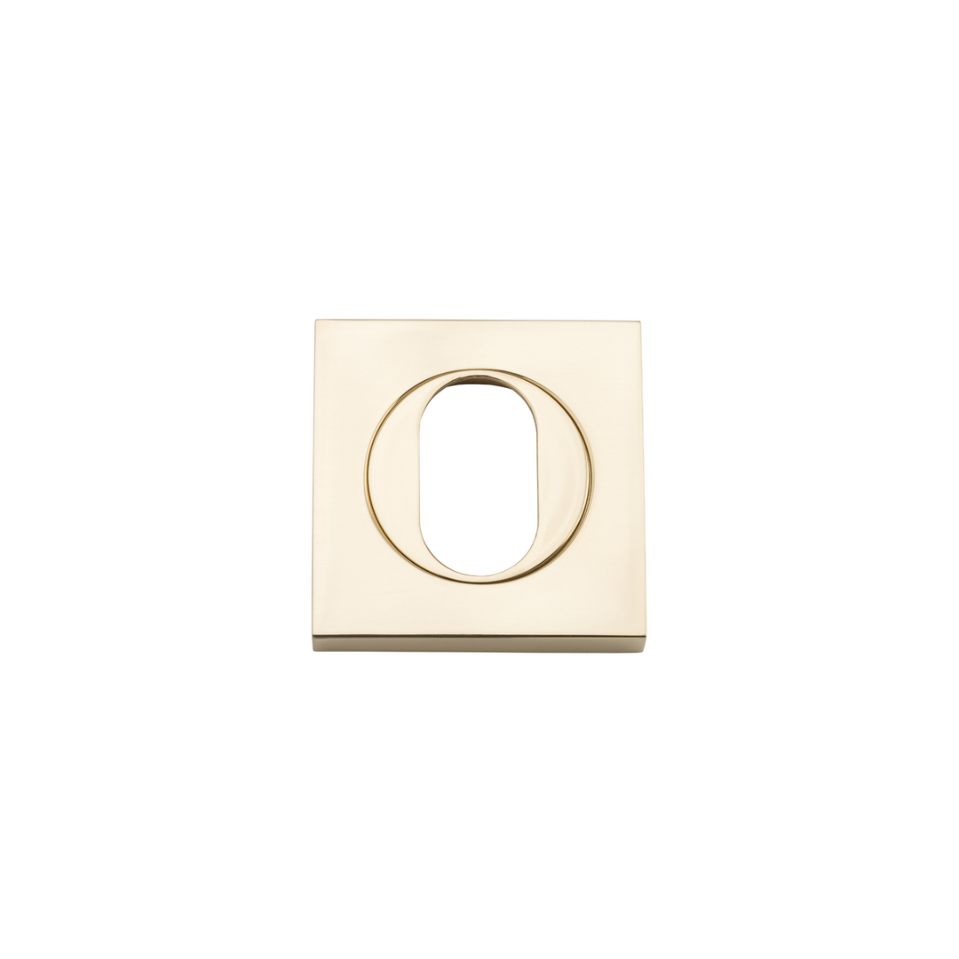 Escutcheon Pair Oval Square Polished Brass