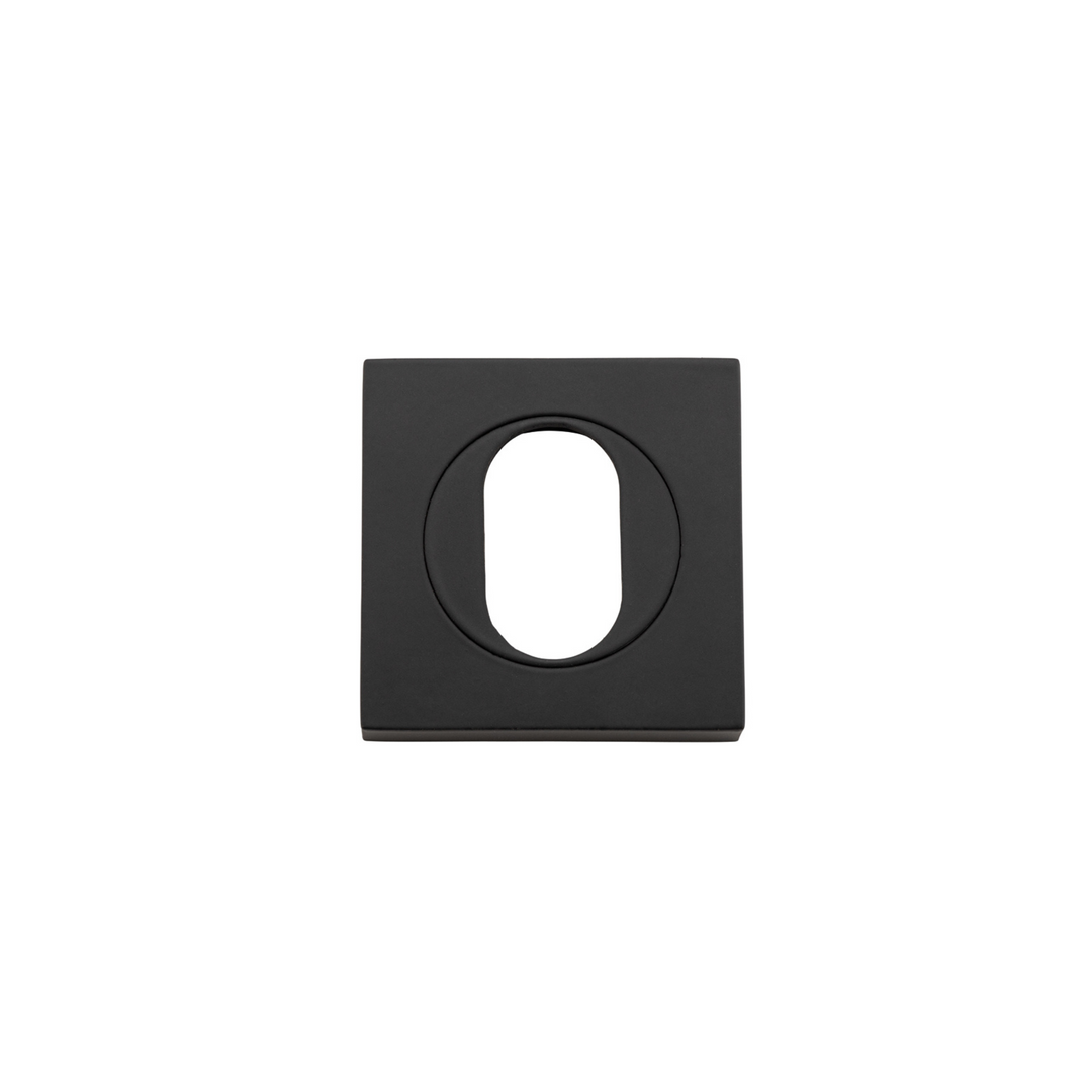 Escutcheon Pair Oval Square Matt Black