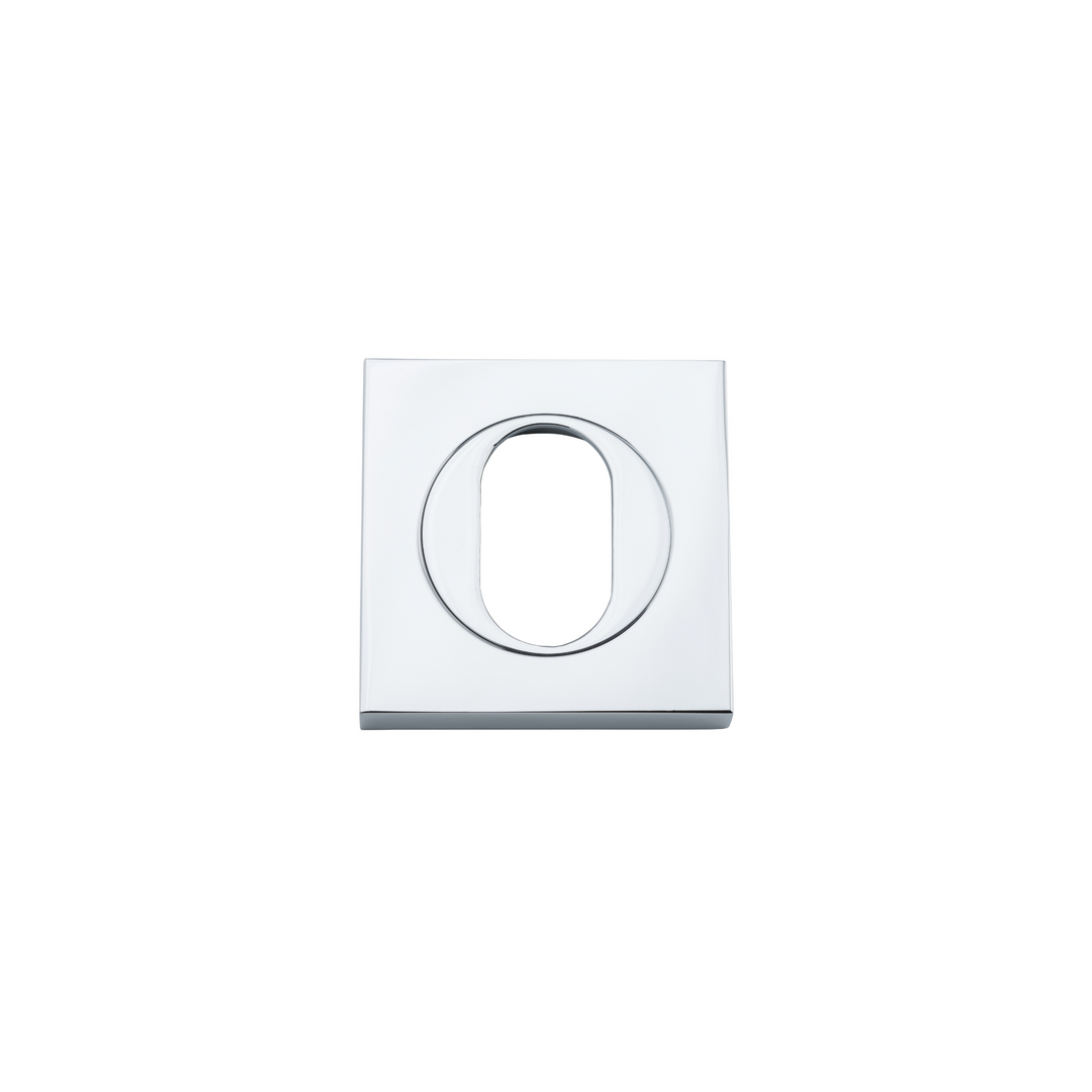Escutcheon Pair Oval Square Polished Chrome