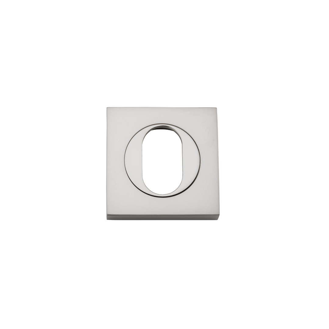 Escutcheon Pair Oval Square Satin Nickel