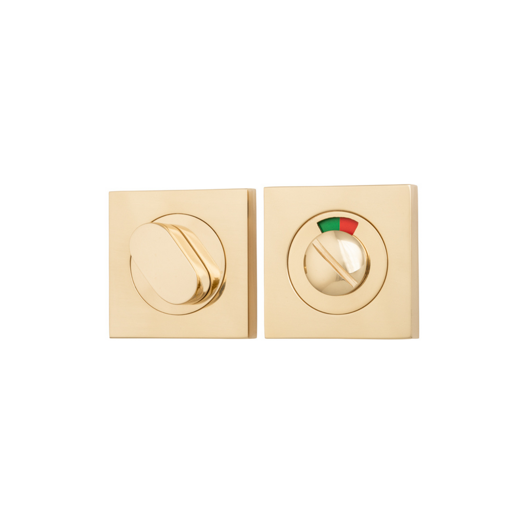 Privacy Turn with Indicator Square Polished Brass