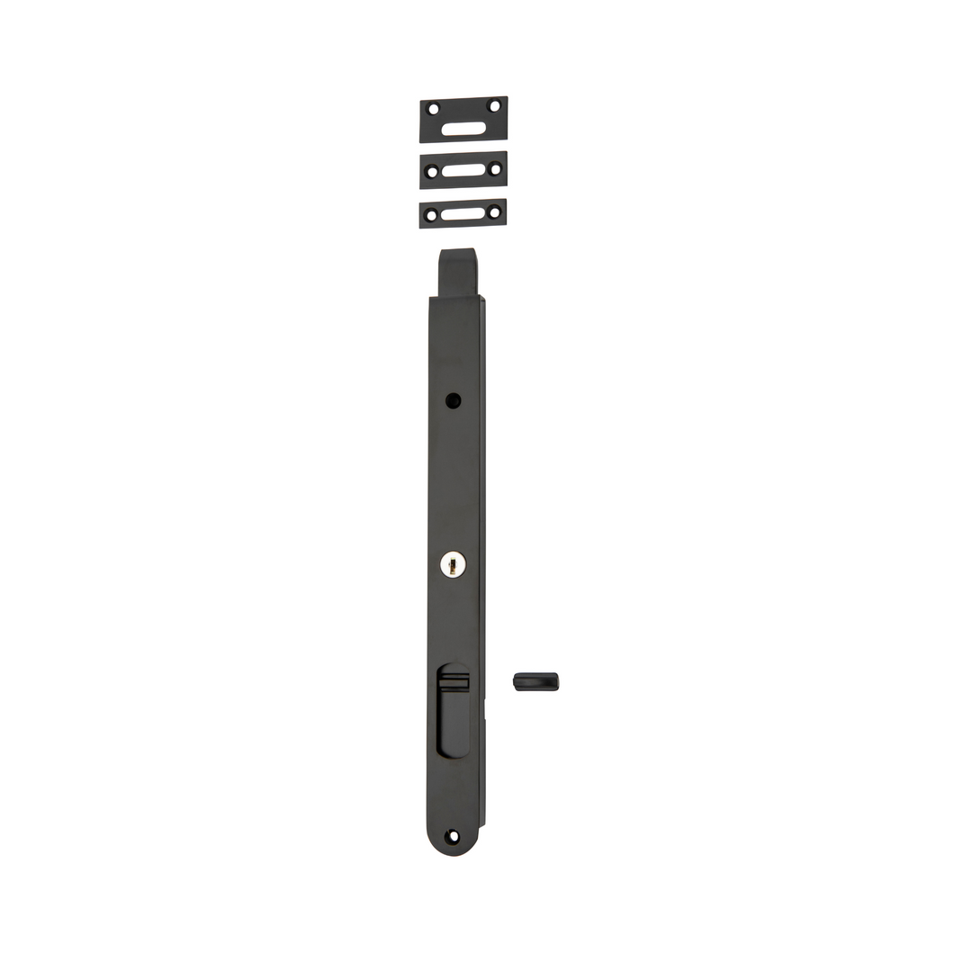 Flush Bolt - Locking Matt Black 300mm