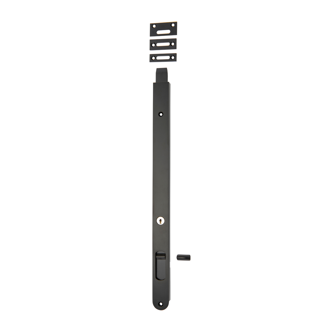 Flush Bolt - Locking Matt Black 400mm