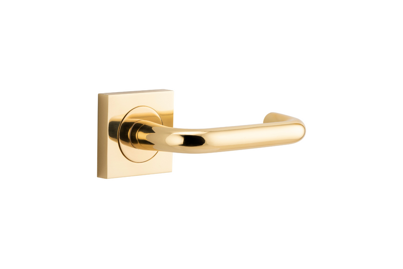 Oslo Lever on Square Rose Polished Brass