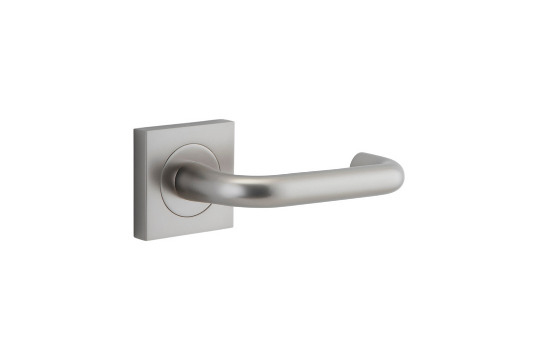 Oslo Lever on Square Rose Satin Nickel