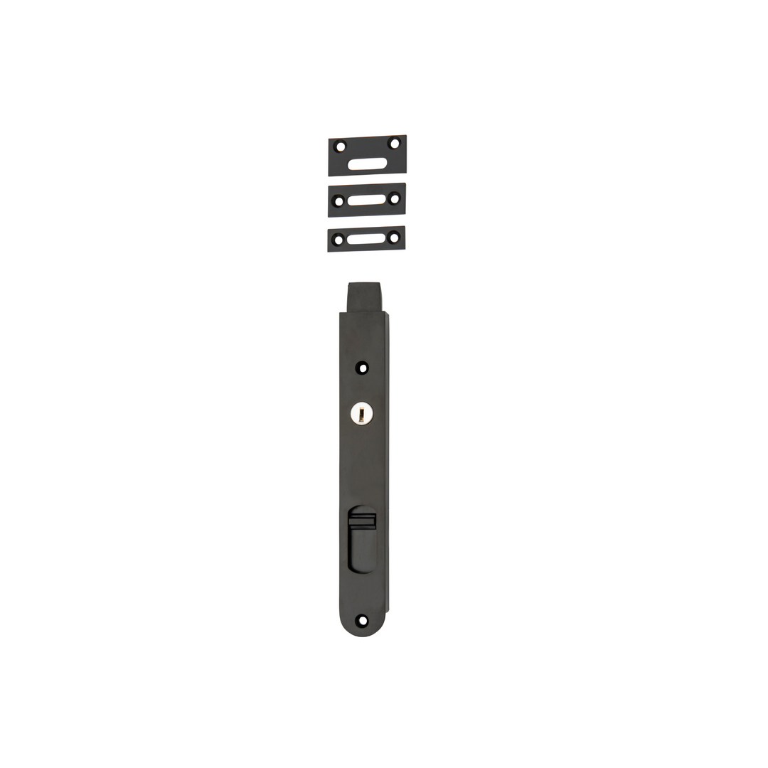 Flush Bolt - Locking Matt Black 200mm