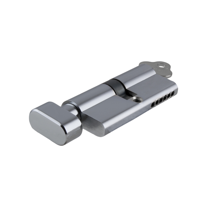 Euro Cylinder Key/Thumb Turn Polished Chrome 65mm