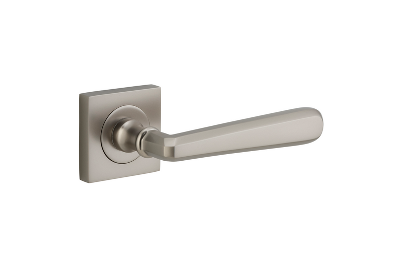 Copenhagen Lever on Square Rose Satin Nickel