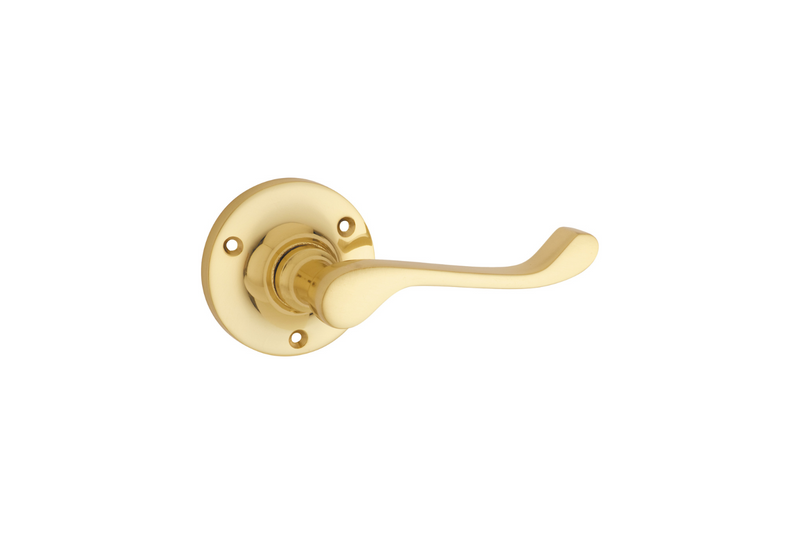 Victorian Lever on Rose Unlacquered Polished Brass