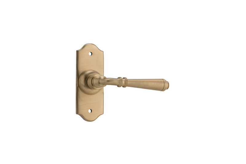 Reims Lever Short Backplate Unlacquered Satin Brass