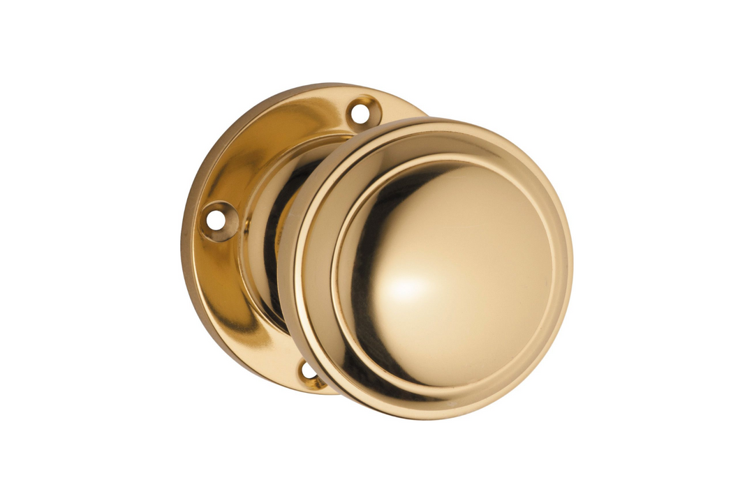 Milton Knob on Rose Unlacquered Polished Brass