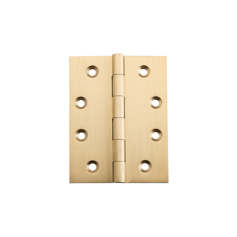 Hinge - Fixed Pin Unlacquered Satin Brass 100mm x 75mm