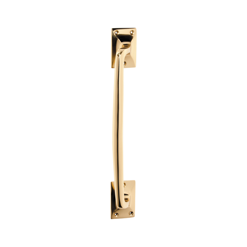 Classic Offset Pull Handle Unlacquered Polished Brass 305mm