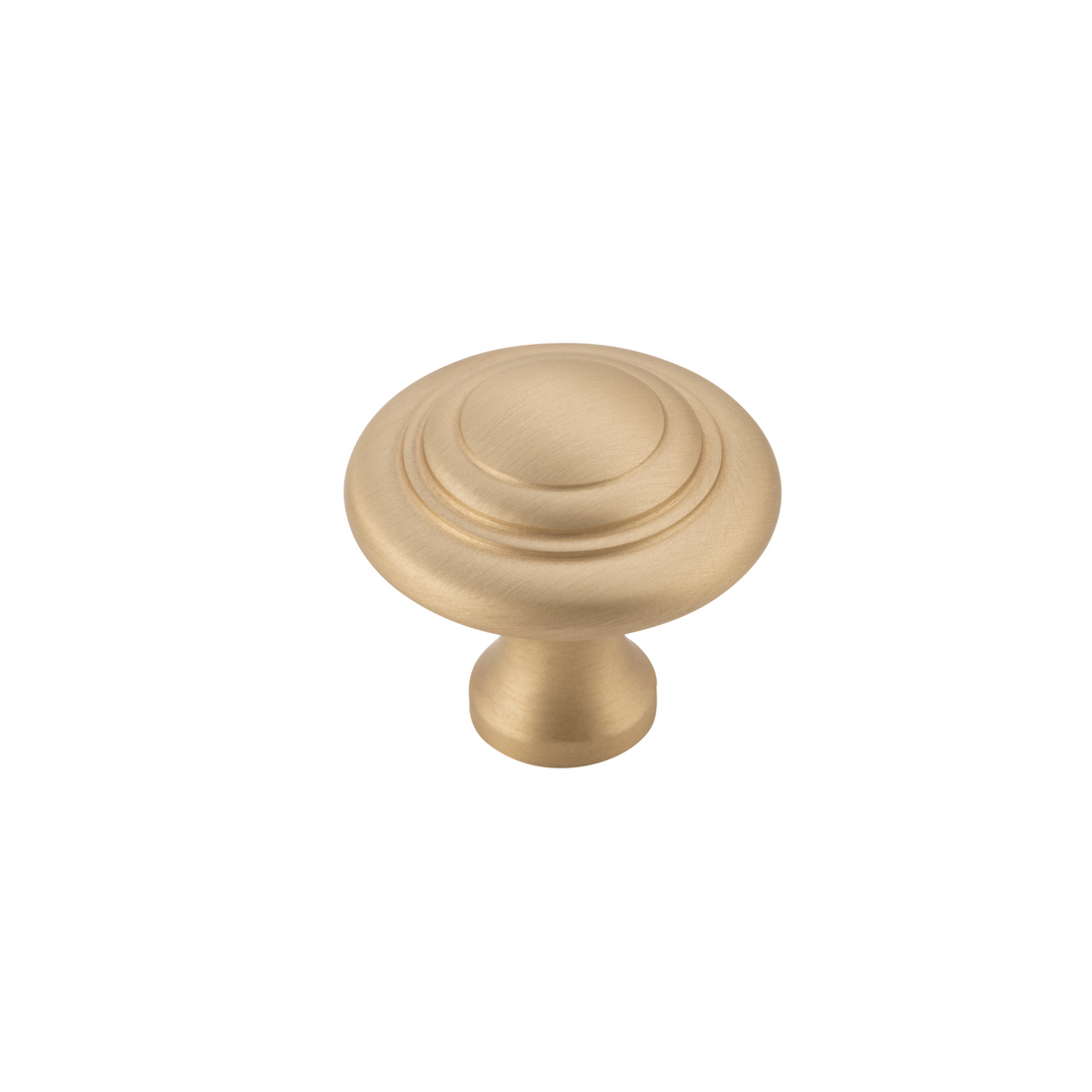 Cupboard Knob Domed Unlacquered Satin Brass 32mm