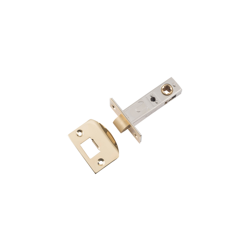 Tube Latch - Split Cam Hard Sprung Polished Brass 60mm