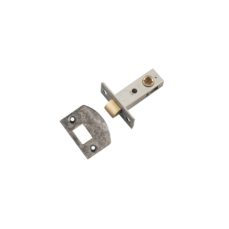 Tube Latch - Split Cam Hard Sprung Rumbled Nickel 45mm