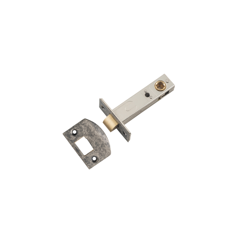 Tube Latch - Split Cam Hard Sprung Rumbled Nickel 70mm