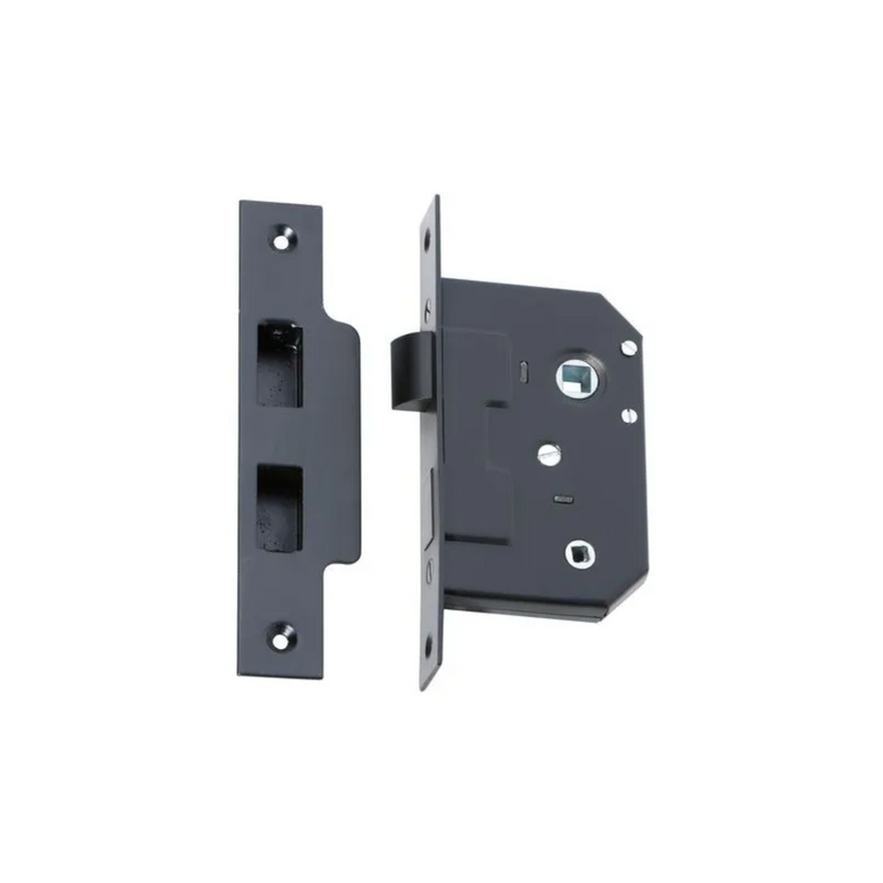 Privacy Mortice Lock Matt Black 44mm