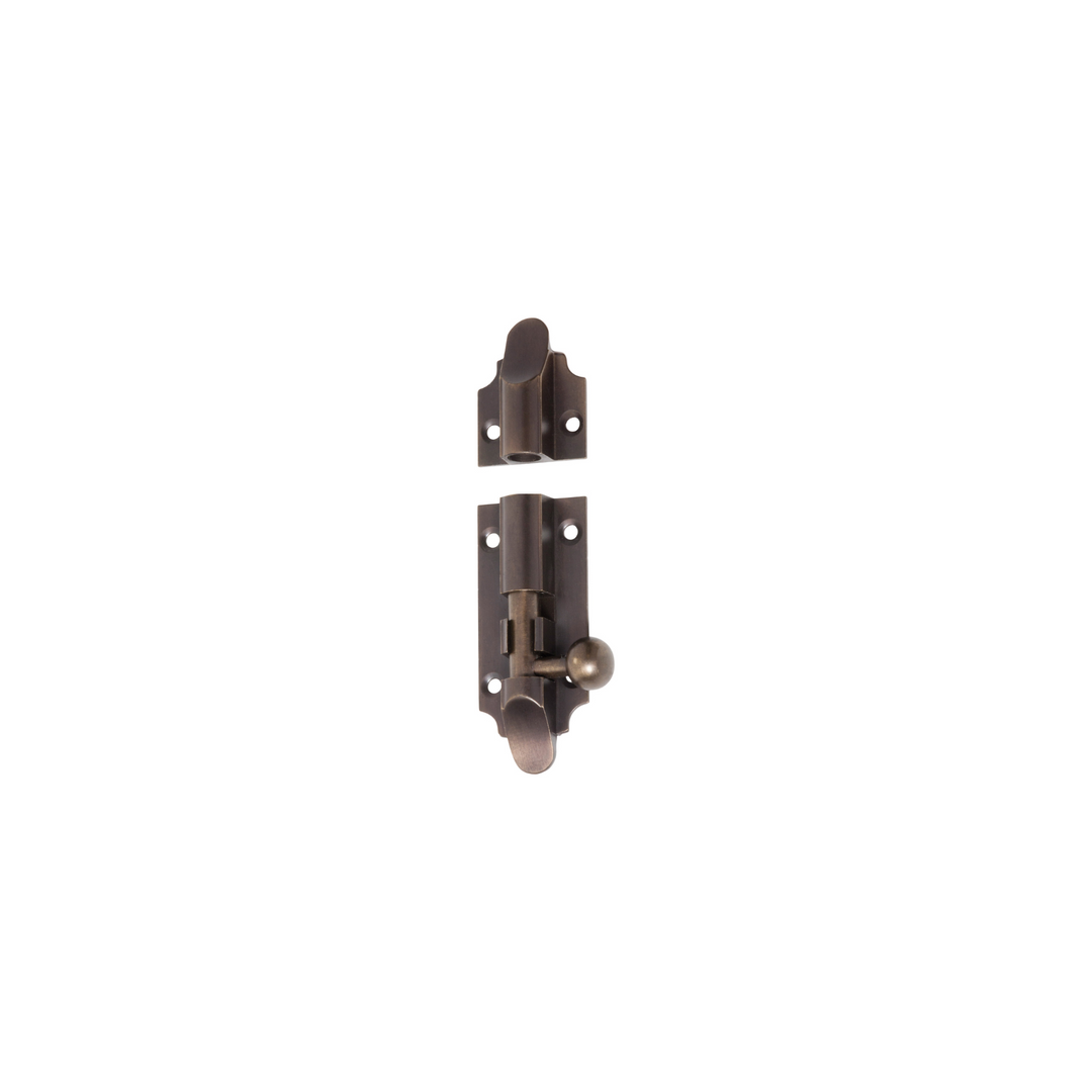 Barrel Bolt - Victorian Antique Brass 75mm