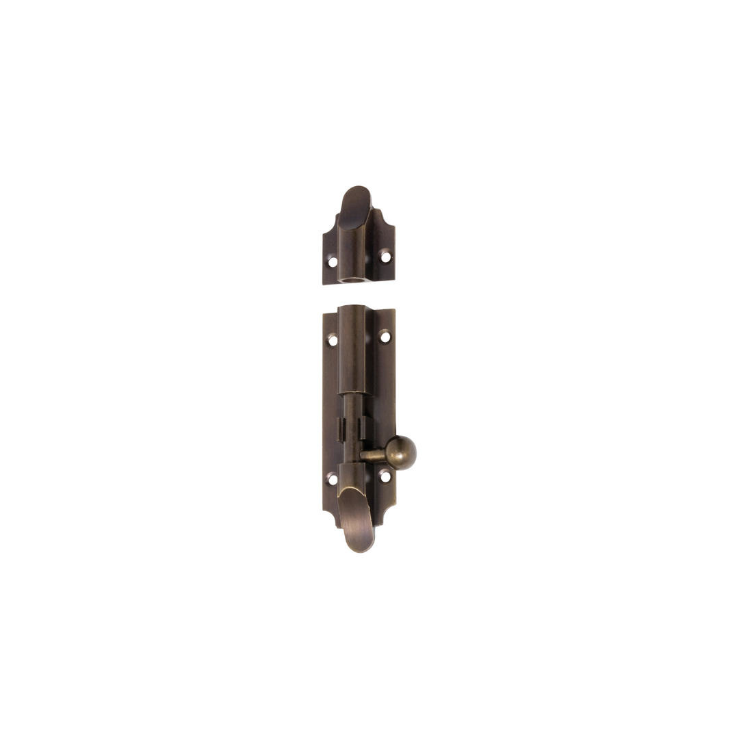Barrel Bolt - Victorian Antique Brass 100mm
