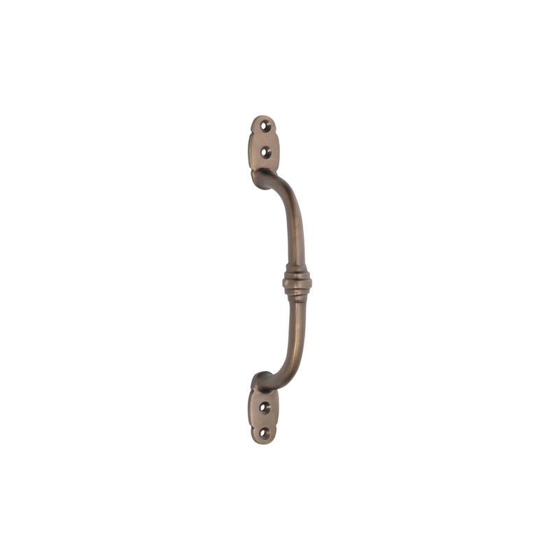 Offset Banded Pull Handle Antique Brass