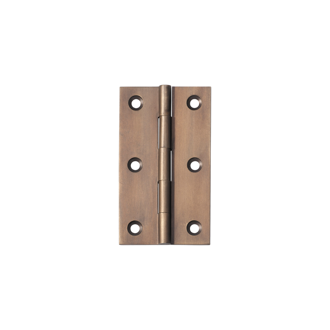 Hinge - Fixed Pin Antique Brass 89mm x 50mm