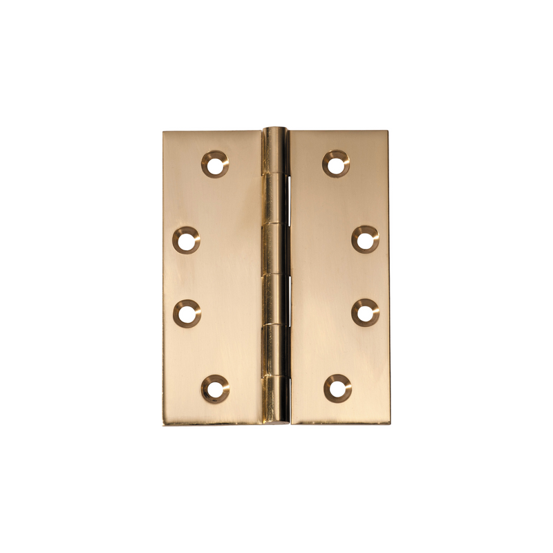 Hinge - Fixed Pin Polished Brass 100mm x 75mm