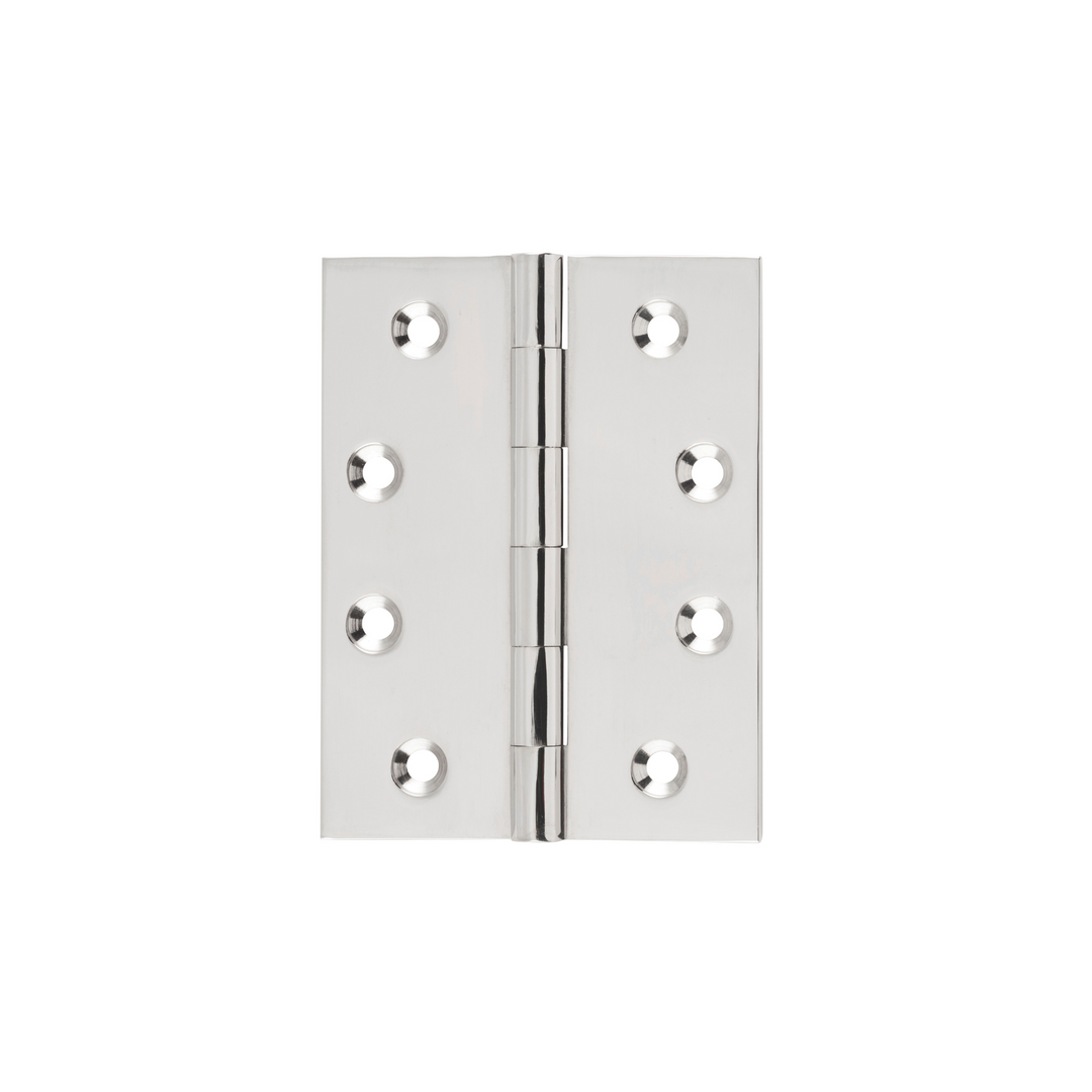 Hinge - Fixed Pin Polished Nickel 100mm x 75mm