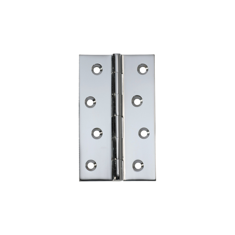 Hinge - Fixed Pin Polished Chrome 100mm x 60mm