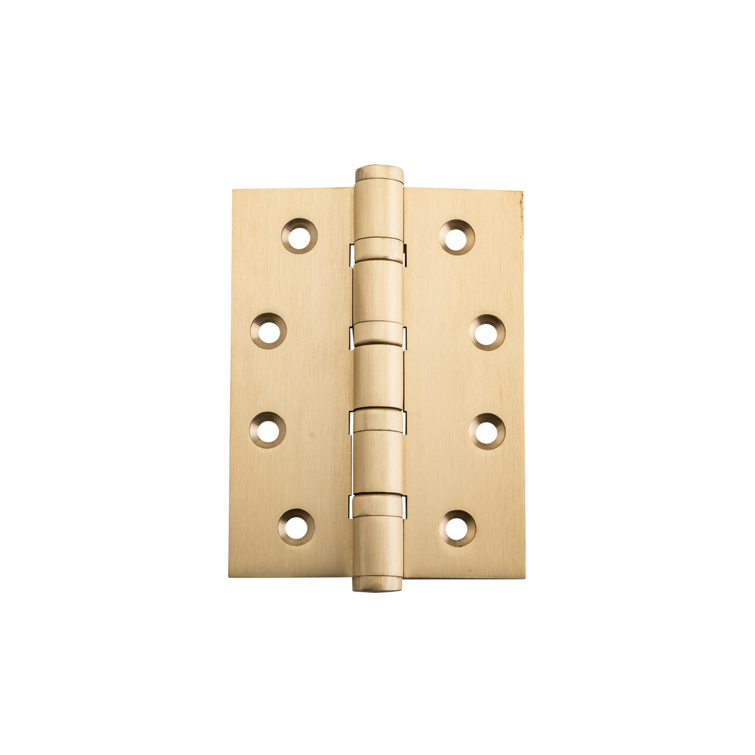 Hinge - Ball Bearing Brushed Brass 100mm x 75mm