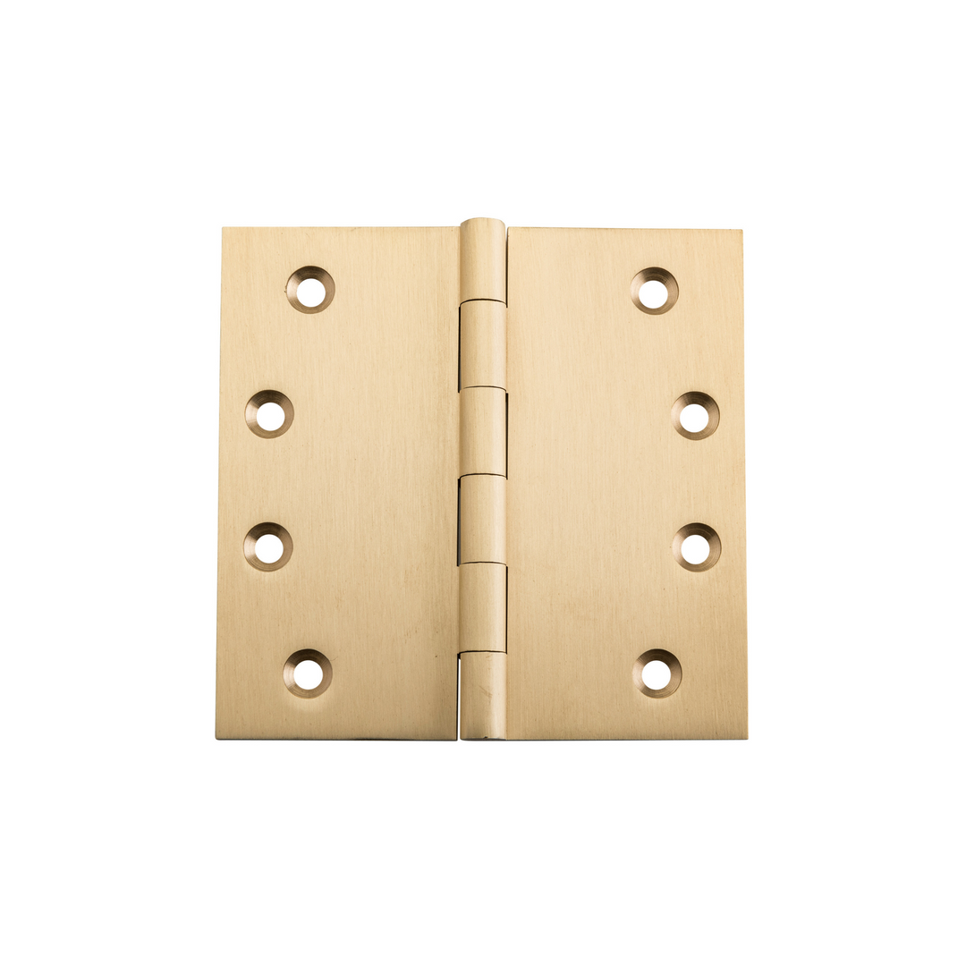 Hinge - Fixed Pin Satin Brass 100mm x 100mm