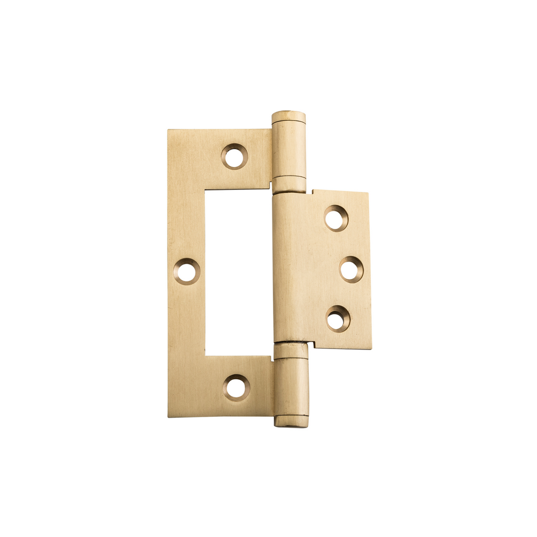 Hinge - Hirline Brushed Brass 100mm x 49mm