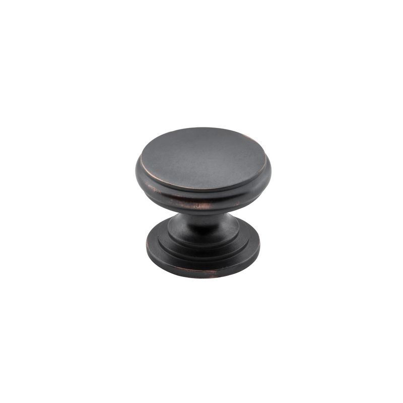 Cupboard Knob Flat Antique Copper 25mm