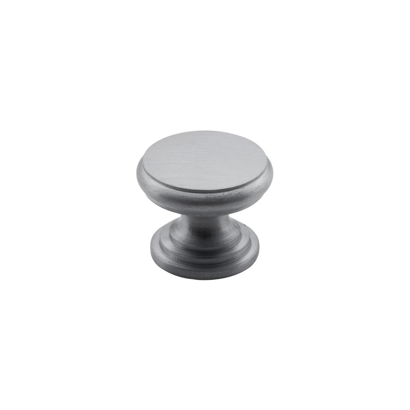 Cupboard Knob Flat Satin Chrome 25mm