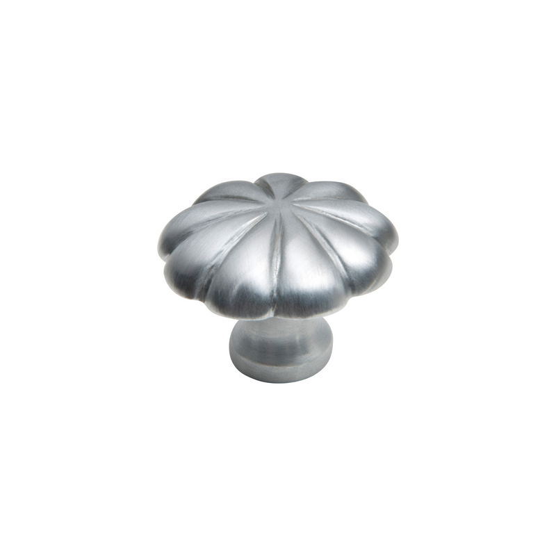 Cupboard Knob Fluted Satin Chrome 35mm