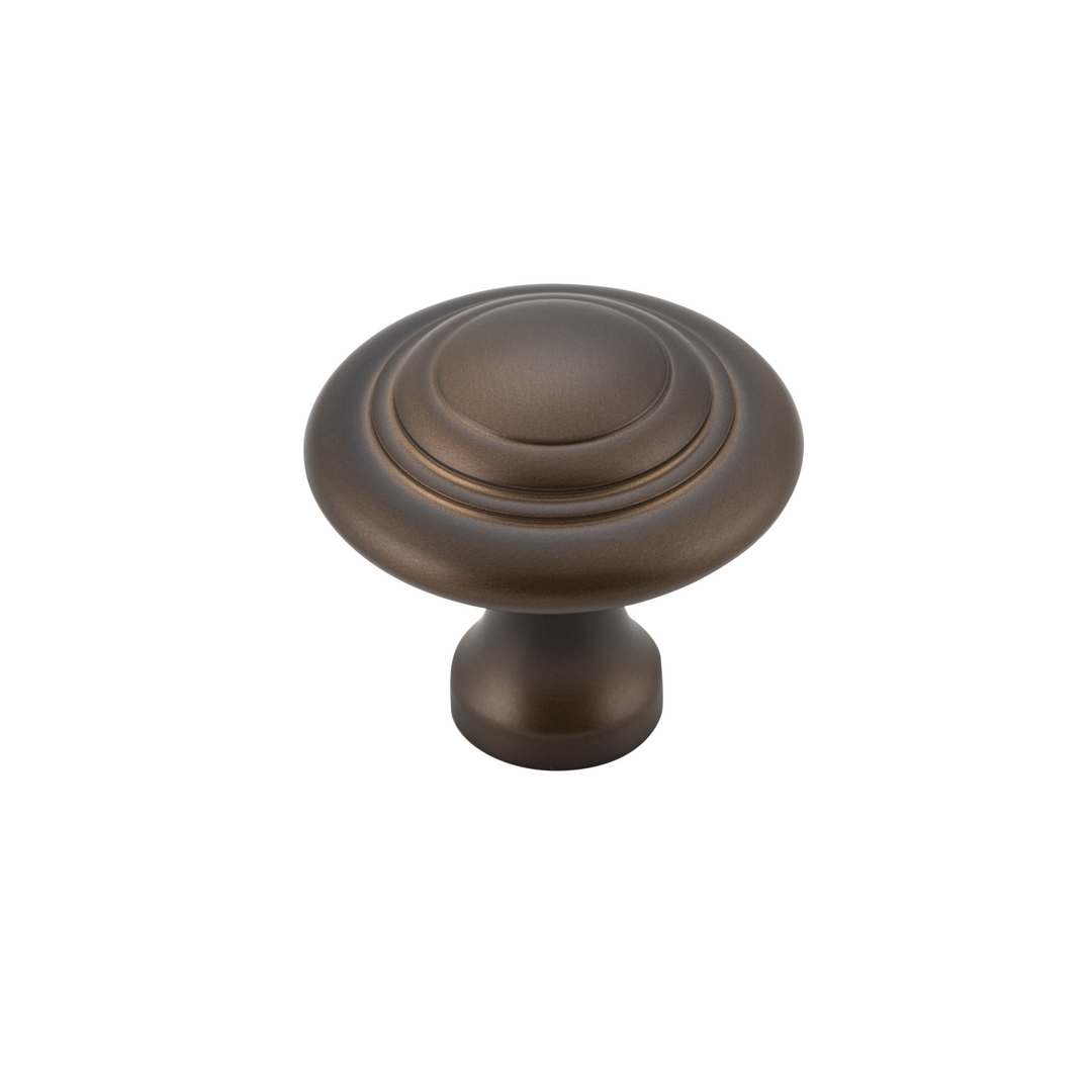 Cupboard Knob Domed Antique Brass 38mm