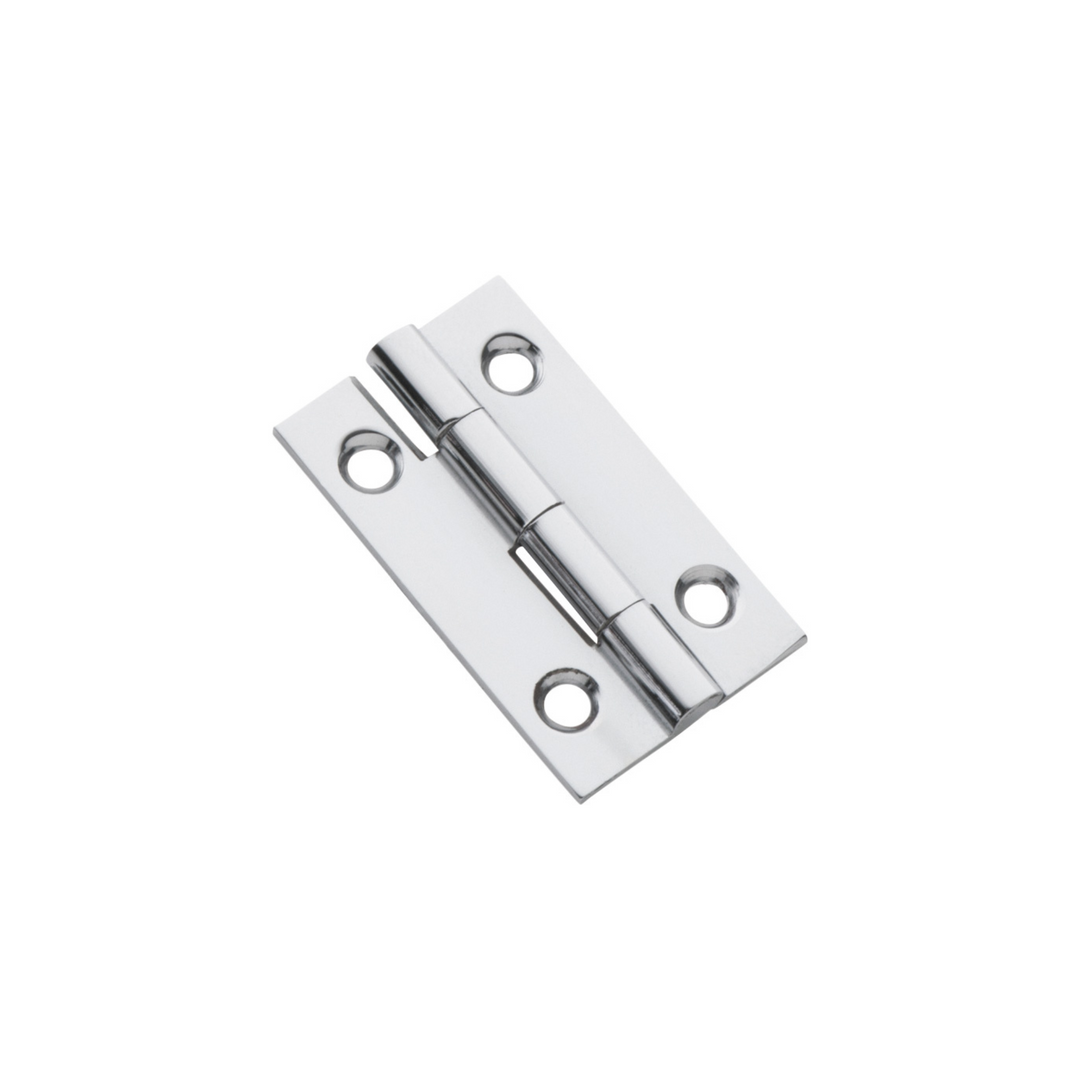 Hinge - Fixed Pin Polished Chrome 38mm x 22mm