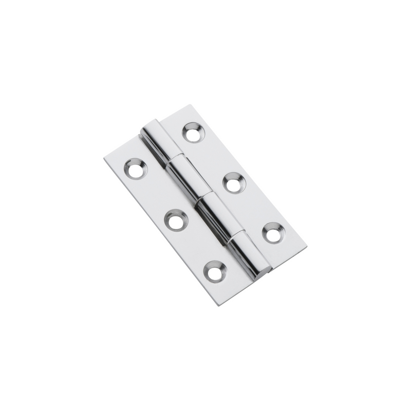 Hinge - Fixed Pin Polished Chrome 50mm x 28mm