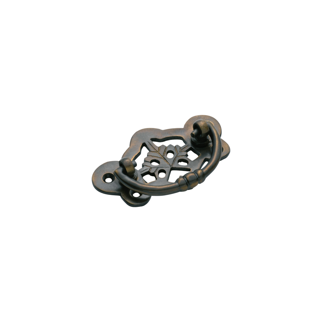 Cabinet Handle - Maple Leaf Small Antique Brass