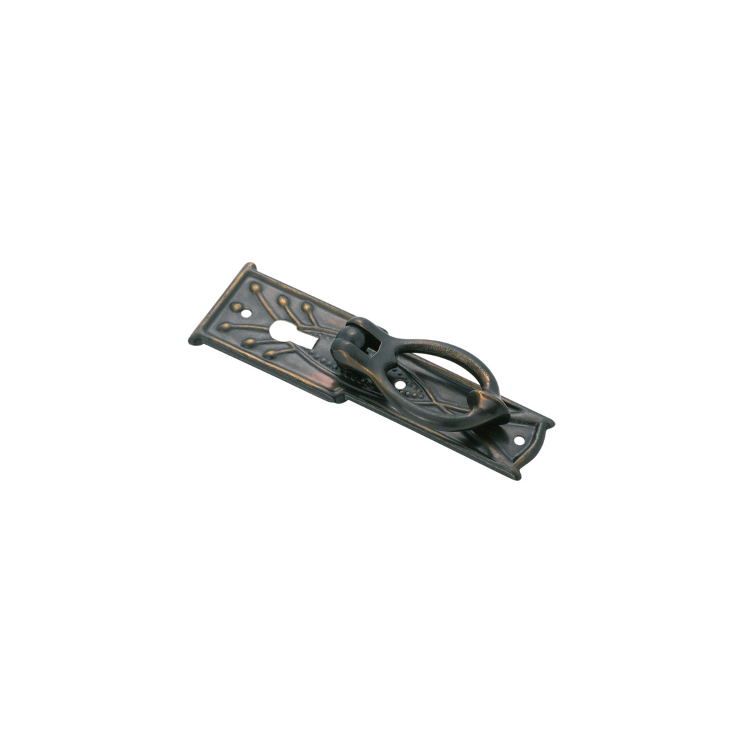 Pedestal Handle - Edwardian with Keyhole Antique Brass