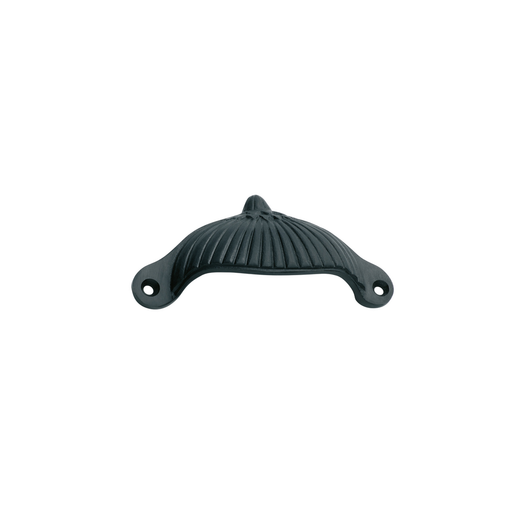 Drawer Pull Fluted Iron Matt Black